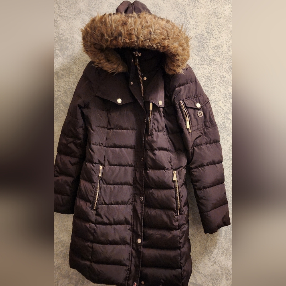 Michael Kors brown puffy jacket